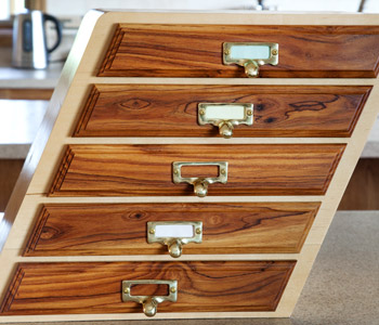 Custom built storage draws